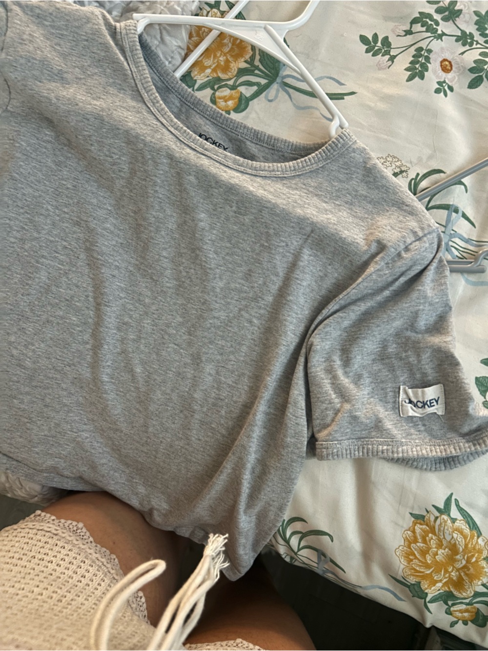 Jockey Heather Gray Cropped Tee